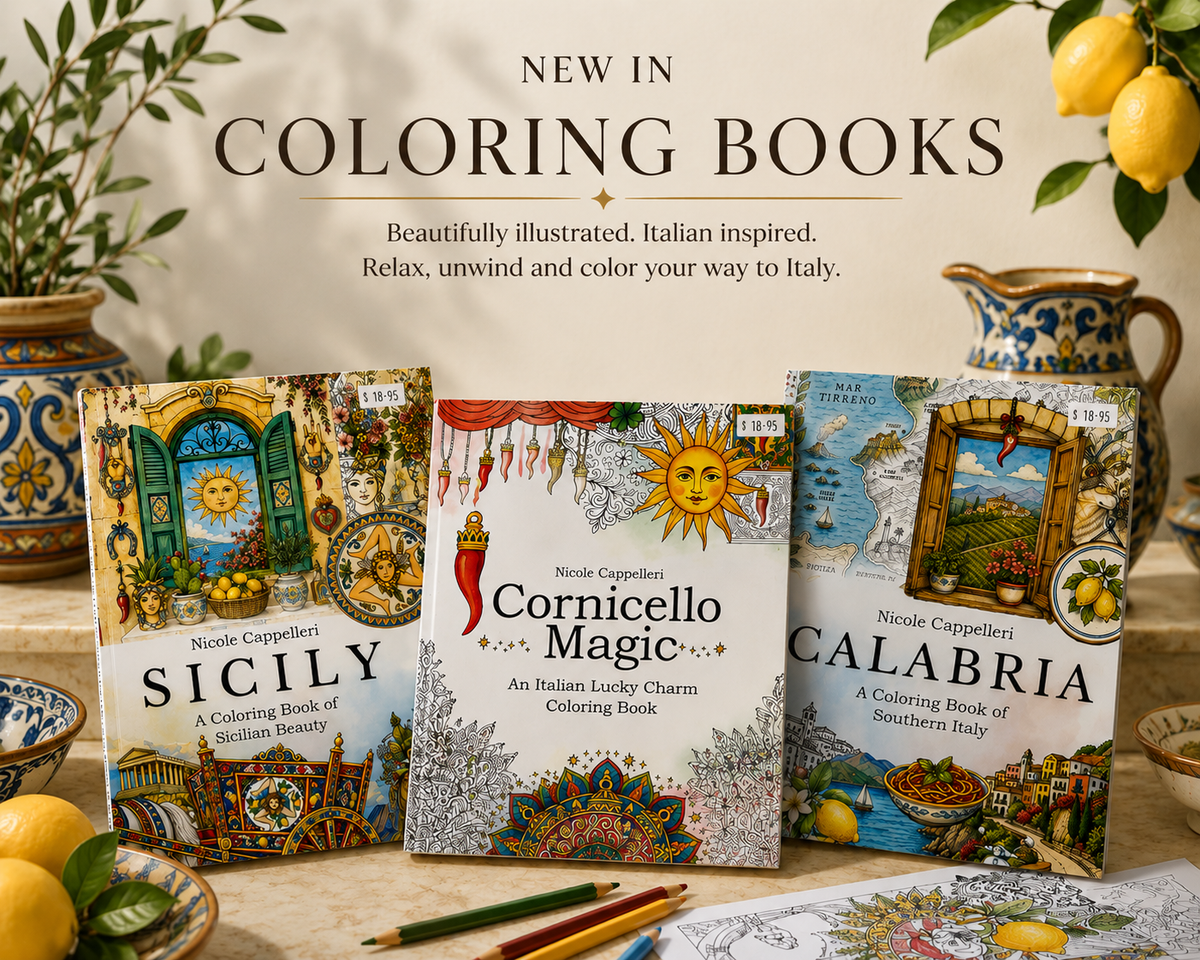 Italian Colouring Books โ Sicily, Calabria & Cornicello Magic