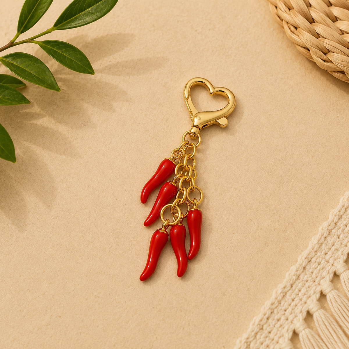 Love Heart Cornicello Keyring
