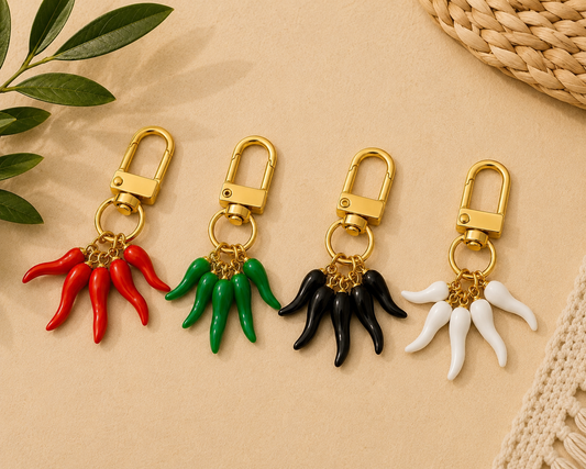 Italian Cornicello Charm Keyring