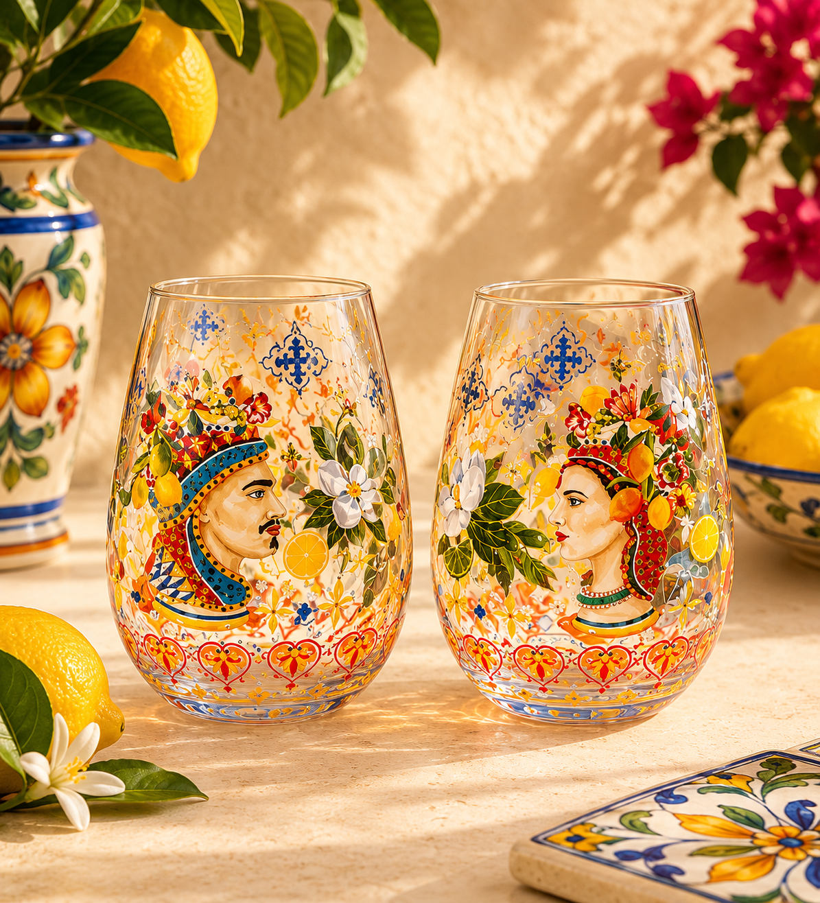 Sicilian Love Glasses – Set of 2
