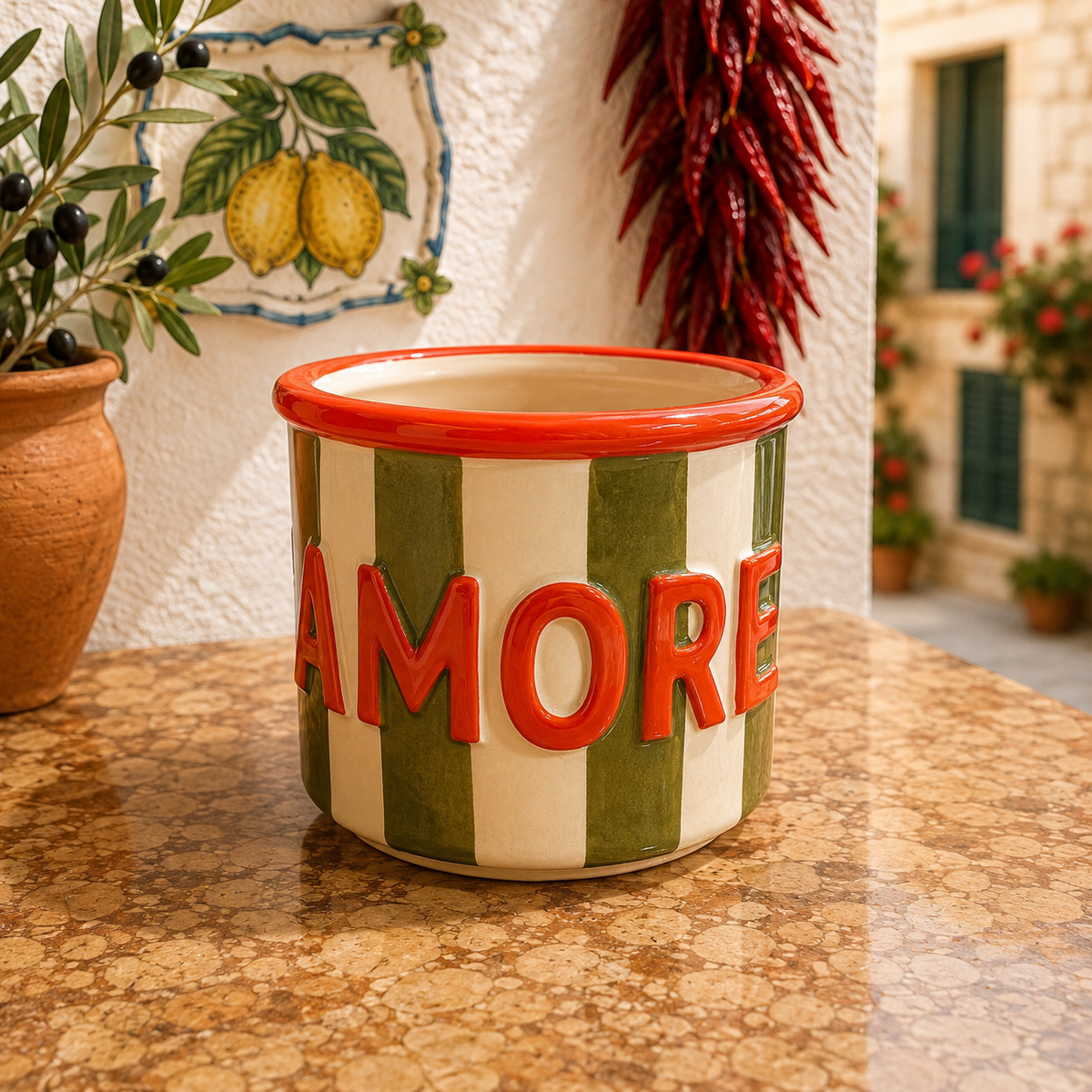 Italian Ceramic Ciao, Amore & Grazie Pots