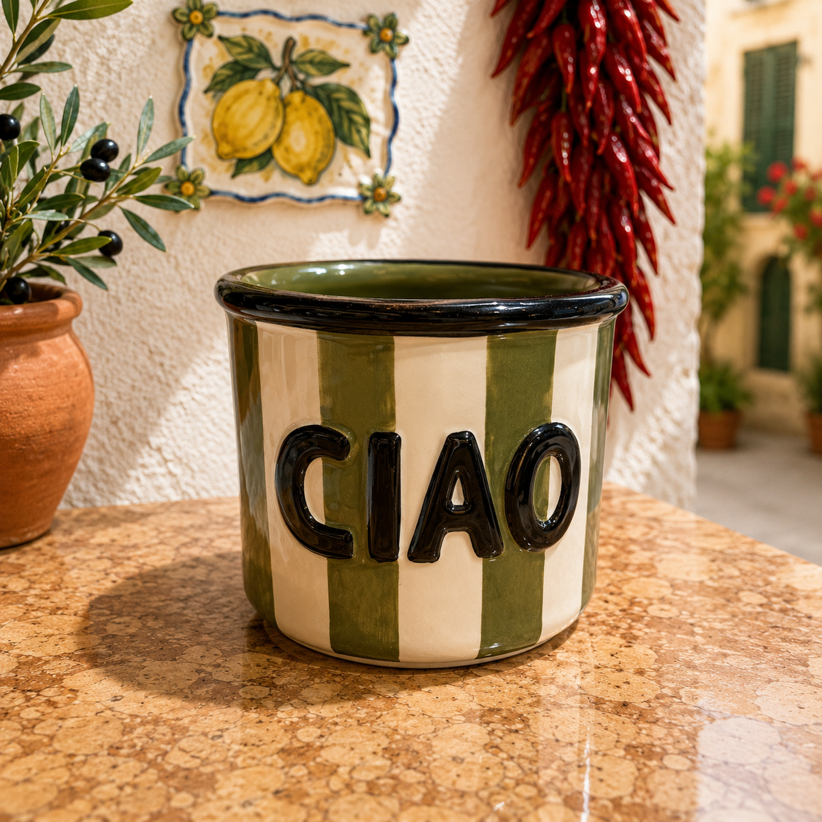 Italian Ceramic Ciao, Amore & Grazie Pots