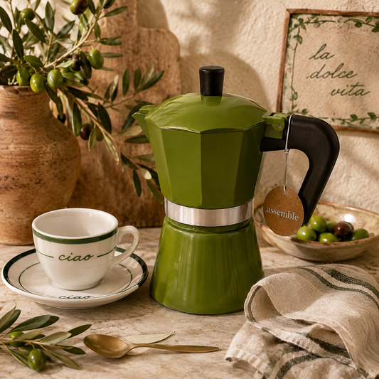 Olive Green 6-Cup Espresso Maker